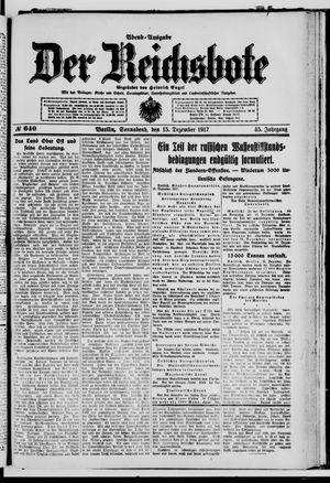 Der Reichsbote vom 15.12.1917