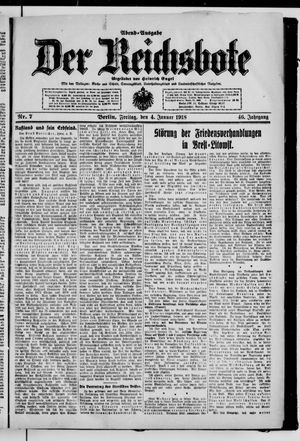 Der Reichsbote vom 04.01.1918