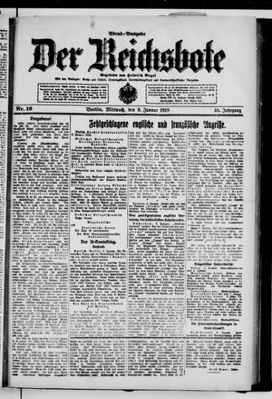 Der Reichsbote on Jan 9, 1918