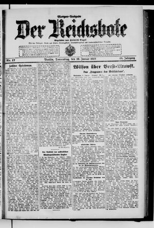 Der Reichsbote on Jan 10, 1918