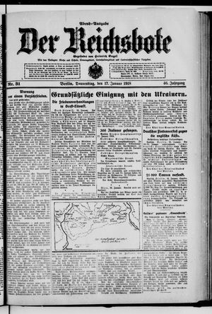 Der Reichsbote on Jan 17, 1918