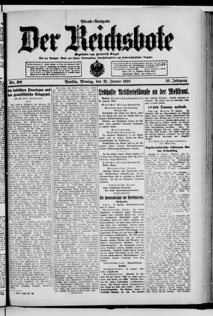 Der Reichsbote on Jan 21, 1918