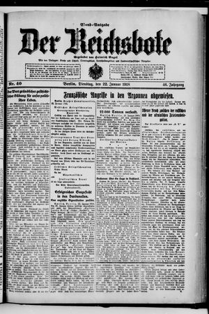 Der Reichsbote on Jan 22, 1918
