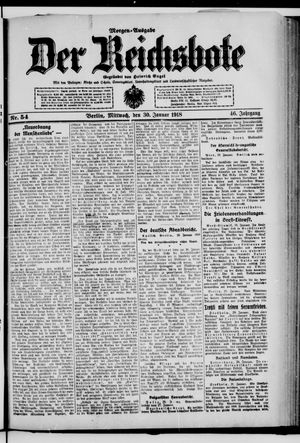 Der Reichsbote on Jan 30, 1918