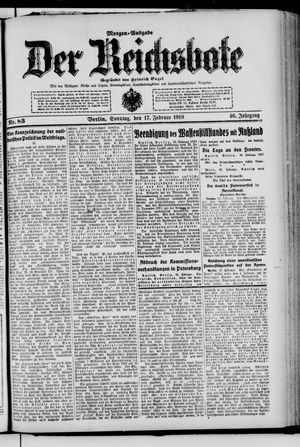 Der Reichsbote vom 17.02.1918