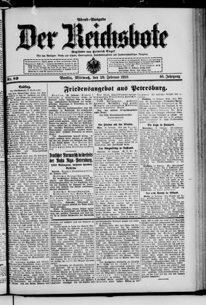 Der Reichsbote on Feb 20, 1918