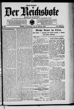 Der Reichsbote on Feb 21, 1918