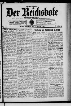 Der Reichsbote on Feb 23, 1918