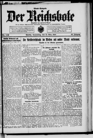 Der Reichsbote on Mar 21, 1918