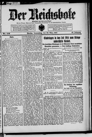 Der Reichsbote on Mar 28, 1918