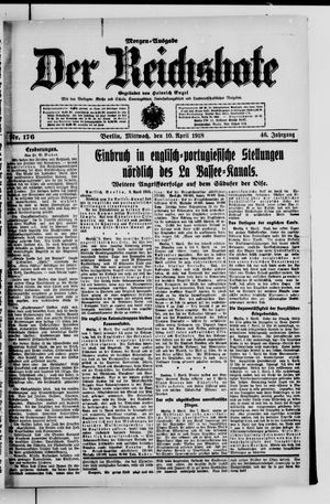 Der Reichsbote on Apr 10, 1918