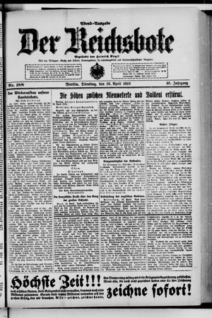 Der Reichsbote on Apr 16, 1918