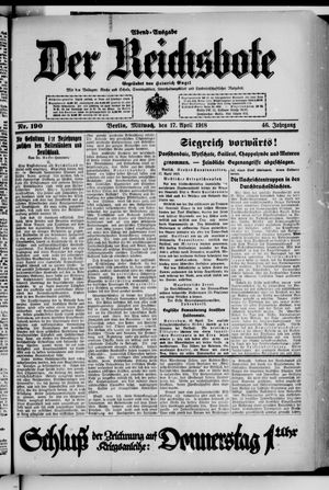 Der Reichsbote on Apr 17, 1918