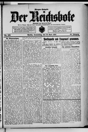 Der Reichsbote on Apr 18, 1918