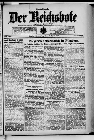 Der Reichsbote on Apr 18, 1918