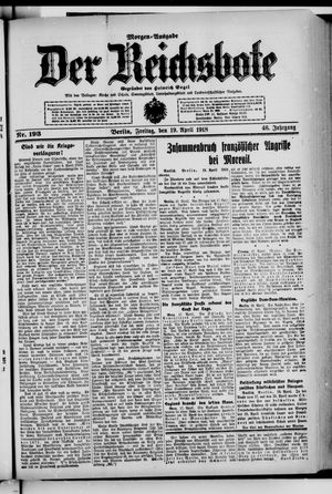 Der Reichsbote vom 19.04.1918