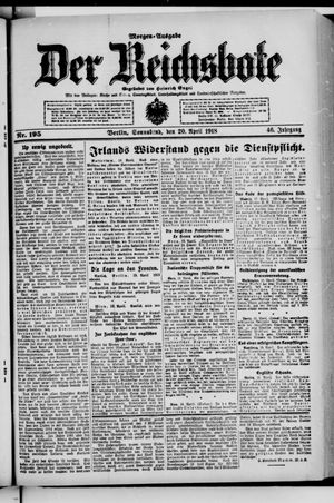 Der Reichsbote on Apr 20, 1918