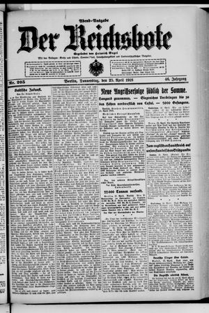 Der Reichsbote vom 25.04.1918