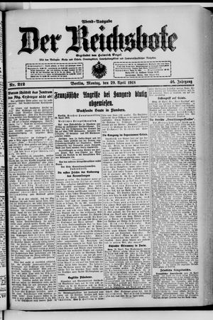 Der Reichsbote vom 29.04.1918