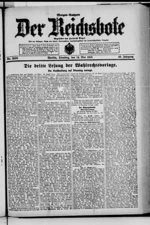 Der Reichsbote on May 14, 1918