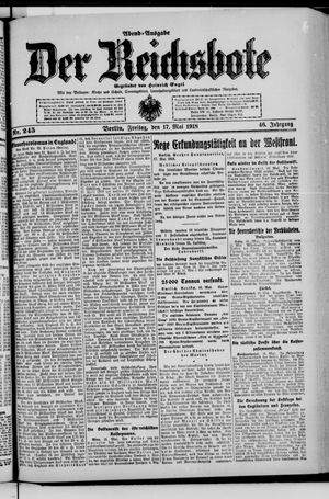 Der Reichsbote vom 17.05.1918