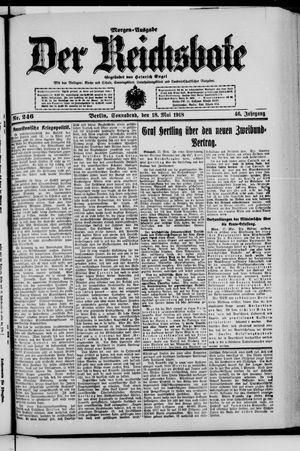 Der Reichsbote on May 18, 1918