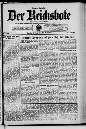 Der Reichsbote vom 31.05.1918