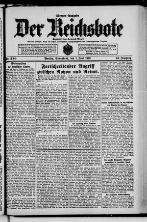 Der Reichsbote vom 01.06.1918