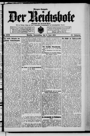 Der Reichsbote vom 06.06.1918