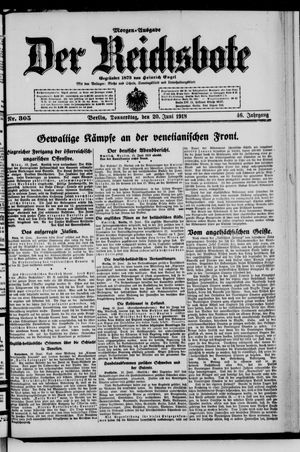 Der Reichsbote vom 20.06.1918