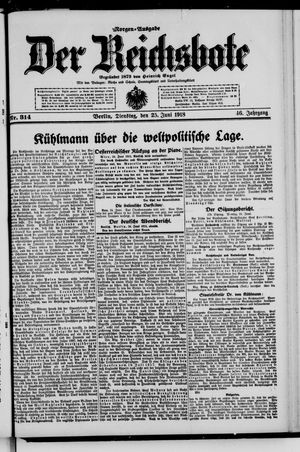 Der Reichsbote vom 25.06.1918