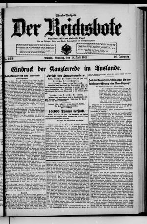 Der Reichsbote vom 15.07.1918