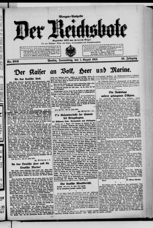 Der Reichsbote vom 01.08.1918