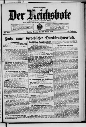 Der Reichsbote vom 19.08.1918