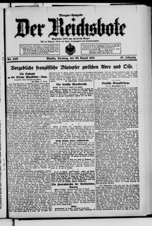 Der Reichsbote vom 20.08.1918