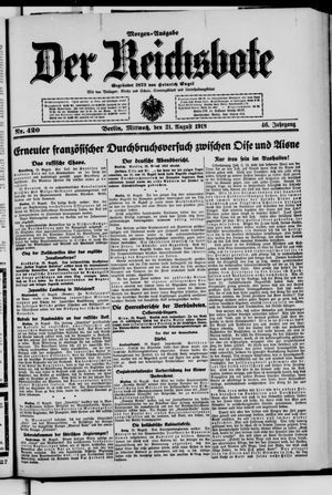 Der Reichsbote vom 21.08.1918