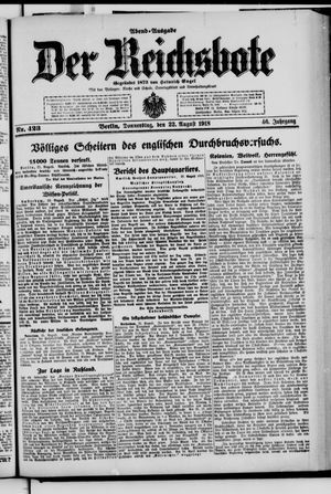 Der Reichsbote vom 22.08.1918