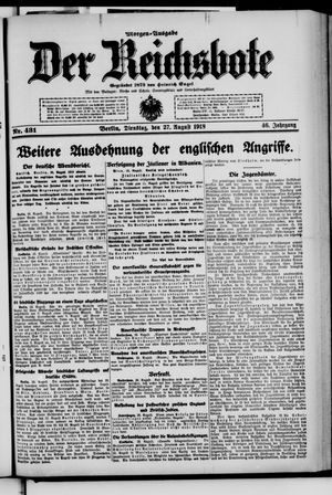 Der Reichsbote vom 27.08.1918