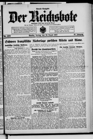 Der Reichsbote vom 31.08.1918