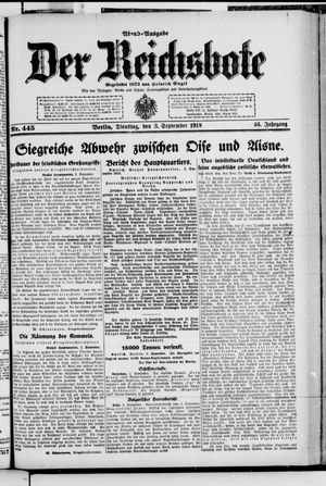 Der Reichsbote vom 03.09.1918