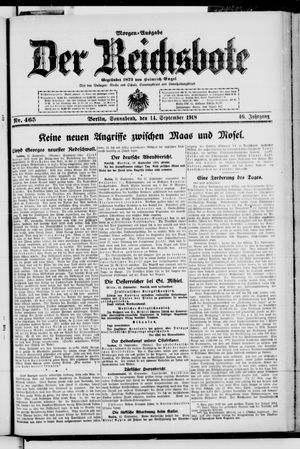Der Reichsbote vom 14.09.1918