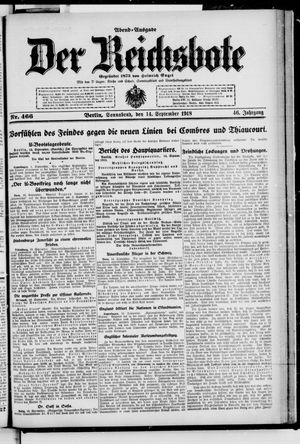 Der Reichsbote vom 14.09.1918