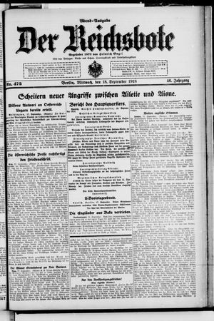 Der Reichsbote vom 18.09.1918