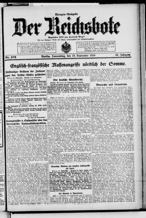 Der Reichsbote vom 19.09.1918