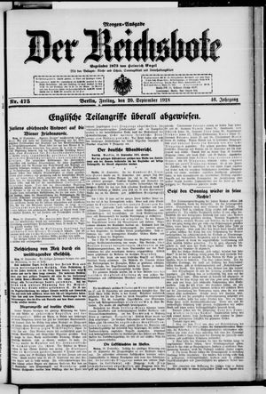 Der Reichsbote vom 20.09.1918