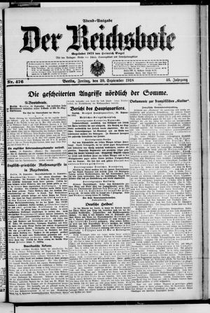 Der Reichsbote vom 20.09.1918
