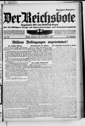 Der Reichsbote vom 13.10.1918