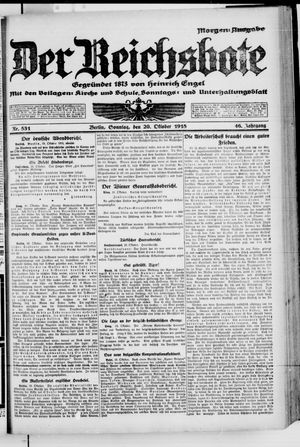 Der Reichsbote vom 20.10.1918