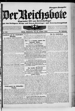 Der Reichsbote vom 31.10.1918