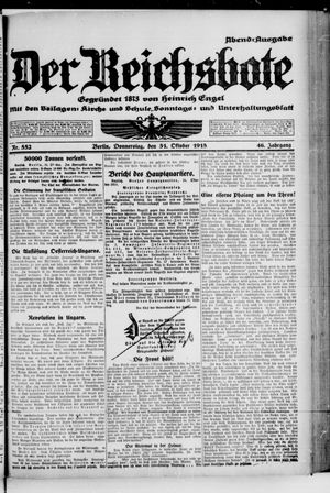Der Reichsbote vom 31.10.1918